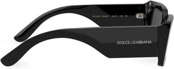 Dolce & Gabbana Eyewear DNA zonnebril met rechthoekig montuur Zwart