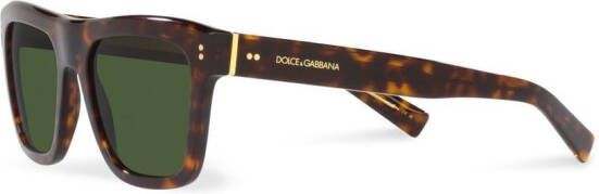 Dolce & Gabbana Eyewear Domenico zonnebril met vierkant montuur Bruin