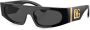 Dolce & Gabbana Eyewear Zonnebril met rechthoekig montuur Zwart - Thumbnail 3