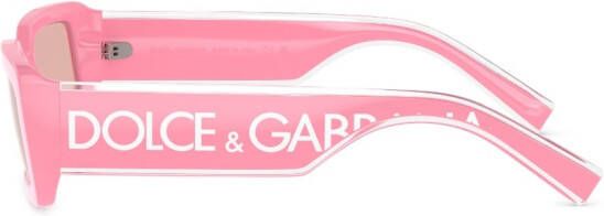 Dolce & Gabbana Eyewear Zonnebril met rechthoekig montuur Roze