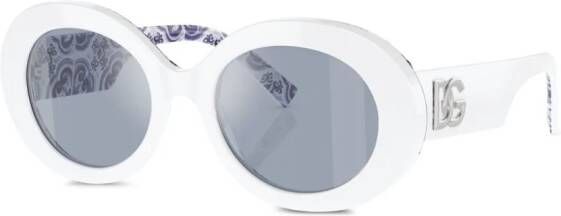 Dolce & Gabbana Eyewear Zonnebril met rond montuur Wit