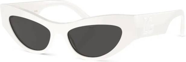 Dolce & Gabbana Eyewear Zonnebril met ovalen montuur Wit