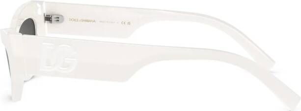 Dolce & Gabbana Eyewear Zonnebril met ovalen montuur Wit