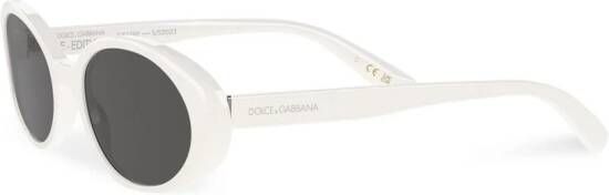 Dolce & Gabbana Eyewear Re-Edition DNA zonnebril met ovaal montuur Wit