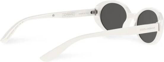 Dolce & Gabbana Eyewear Re-Edition DNA zonnebril met ovaal montuur Wit