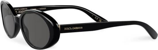 Dolce & Gabbana Eyewear Re-Edition DNA zonnebril met ovaal montuur Zwart