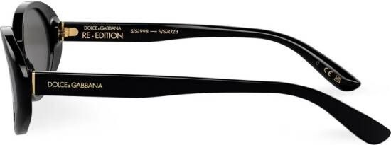 Dolce & Gabbana Eyewear Re-Edition DNA zonnebril met ovaal montuur Zwart