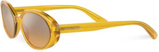 Dolce & Gabbana Eyewear Zonnebril met ovaal montuur Geel