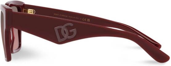 Dolce & Gabbana Eyewear Zonnebril met vierkant montuur Rood