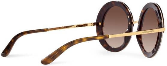 Dolce & Gabbana Eyewear Zonnebril met rond montuur Bruin