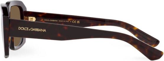 Dolce & Gabbana Eyewear Zonnebril met vierkant montuur Bruin