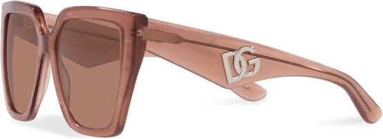 Dolce & Gabbana Eyewear Zonnebril met doorzichtig montuur Bruin