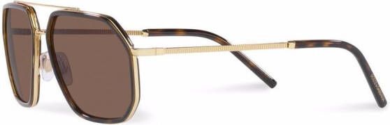 Dolce & Gabbana Eyewear Zonnebril met bewerkt montuur Bruin