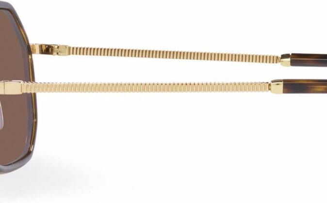 Dolce & Gabbana Eyewear Zonnebril met bewerkt montuur Bruin