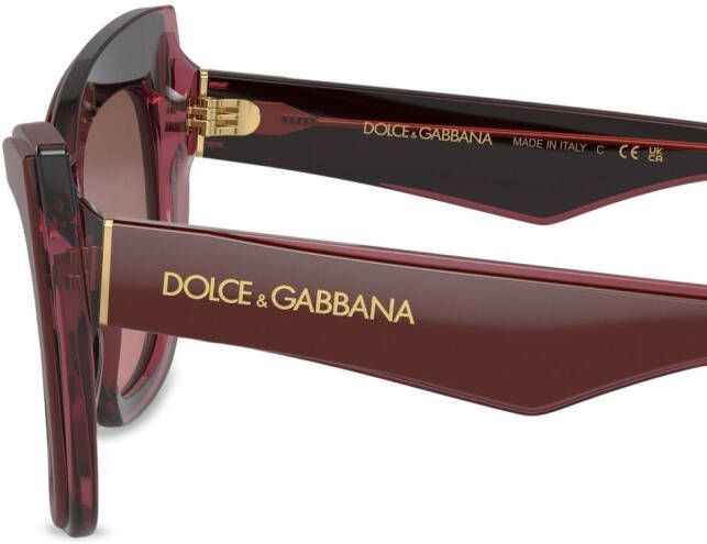 Dolce & Gabbana Eyewear Zonnebril met cat-eye montuur Rood