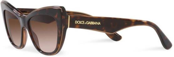 Dolce & Gabbana Eyewear Zonnebril met cat-eye print Bruin
