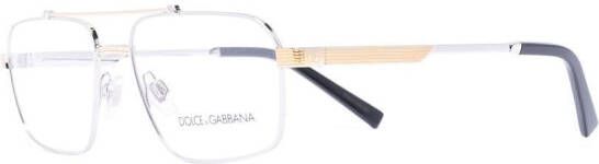 Dolce & Gabbana Eyewear Zonnebril met dubbele neusbrug Zilver