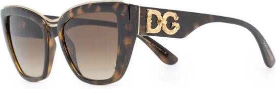 Dolce & Gabbana Eyewear Zonnebril met kattenoog montuur Bruin