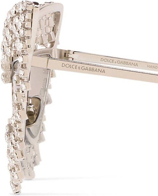 Dolce & Gabbana Eyewear Zonnebril met kattenoog montuur Zilver