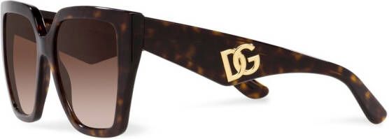 Dolce & Gabbana Eyewear Zonnebril met logoplakkaat Bruin