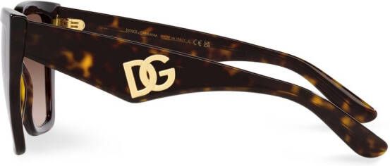 Dolce & Gabbana Eyewear Zonnebril met logoplakkaat Bruin