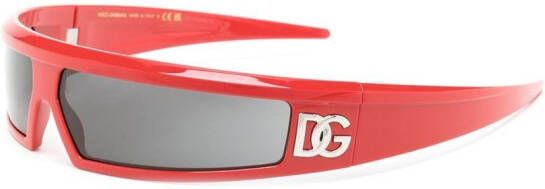 Dolce & Gabbana Eyewear Zonnebril met logoplakkaat Rood