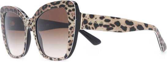 Dolce & Gabbana Eyewear Zonnebril met luipaardprint Beige