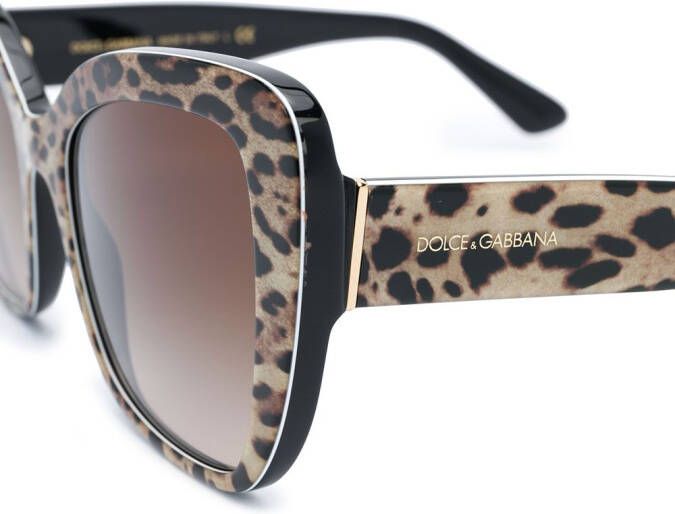 Dolce & Gabbana Eyewear Zonnebril met luipaardprint Beige