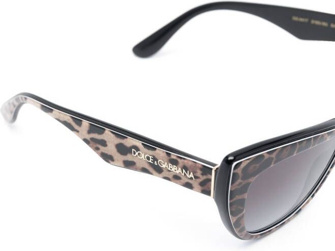 Dolce & Gabbana Eyewear Zonnebril met luipaardprint Bruin
