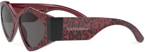 Dolce & Gabbana Eyewear Zonnebril met luipaardprint Rood