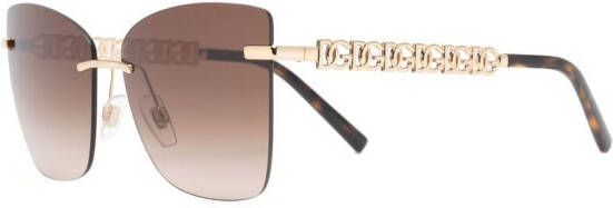 Dolce & Gabbana Eyewear Zonnebril met monogram Goud