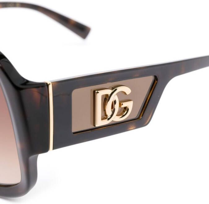 Dolce & Gabbana Eyewear Zonnebril met oversized montuur Bruin