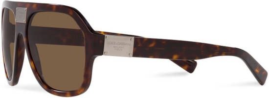 Dolce & Gabbana Eyewear Zonnebril met piloten montuur Bruin
