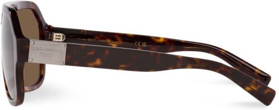 Dolce & Gabbana Eyewear Zonnebril met piloten montuur Bruin
