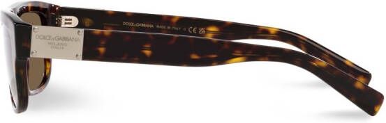 Dolce & Gabbana Eyewear Zonnebril met rechthoekig montuur Bruin
