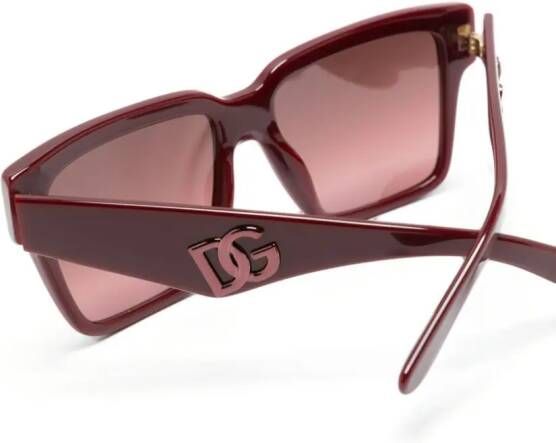 Dolce & Gabbana Eyewear Zonnebril met rechthoekig montuur Rood