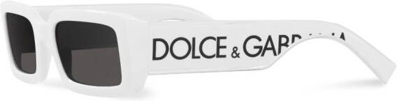 Dolce & Gabbana Eyewear Zonnebril met rechthoekig montuur Wit