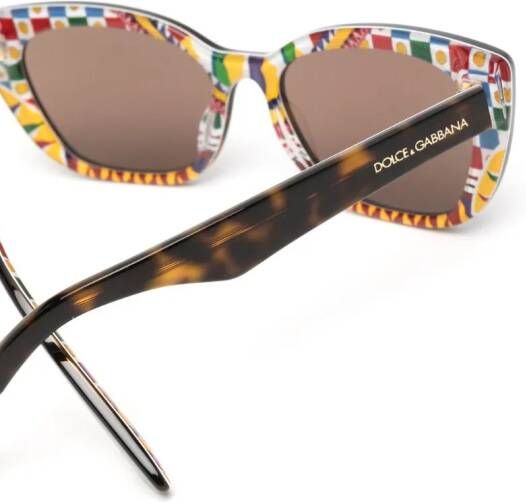 Dolce & Gabbana Eyewear Zonnebril met rond montuur Bruin