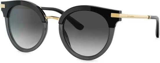 Dolce & Gabbana Eyewear Zonnebril met rond montuur Zwart