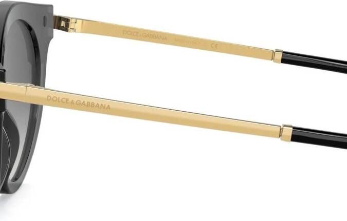 Dolce & Gabbana Eyewear Zonnebril met rond montuur Zwart