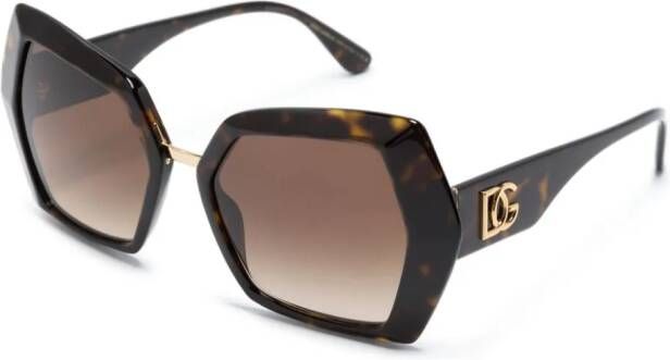 Dolce & Gabbana Eyewear Zonnebril met schildpadschild design Bruin