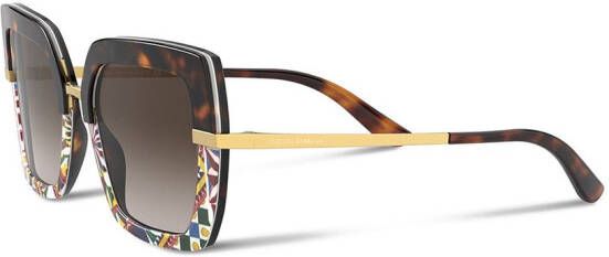 Dolce & Gabbana Eyewear Zonnebril met vierkant montuur Bruin