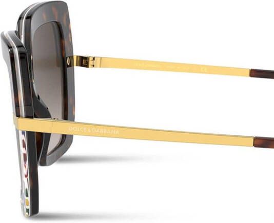 Dolce & Gabbana Eyewear Zonnebril met vierkant montuur Bruin