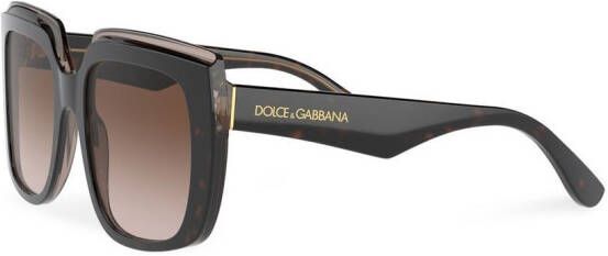 Dolce & Gabbana Eyewear Zonnebril met vierkant montuur Bruin