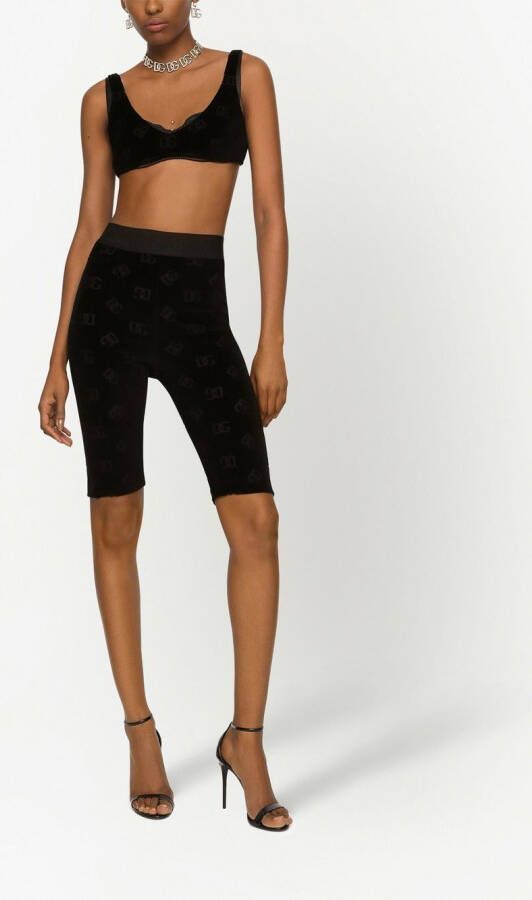 Dolce & Gabbana Fietsshorts met DG-logo Zwart