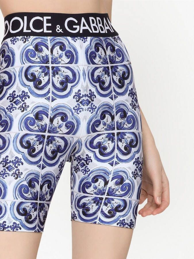 Dolce & Gabbana Fietsshorts met print Blauw