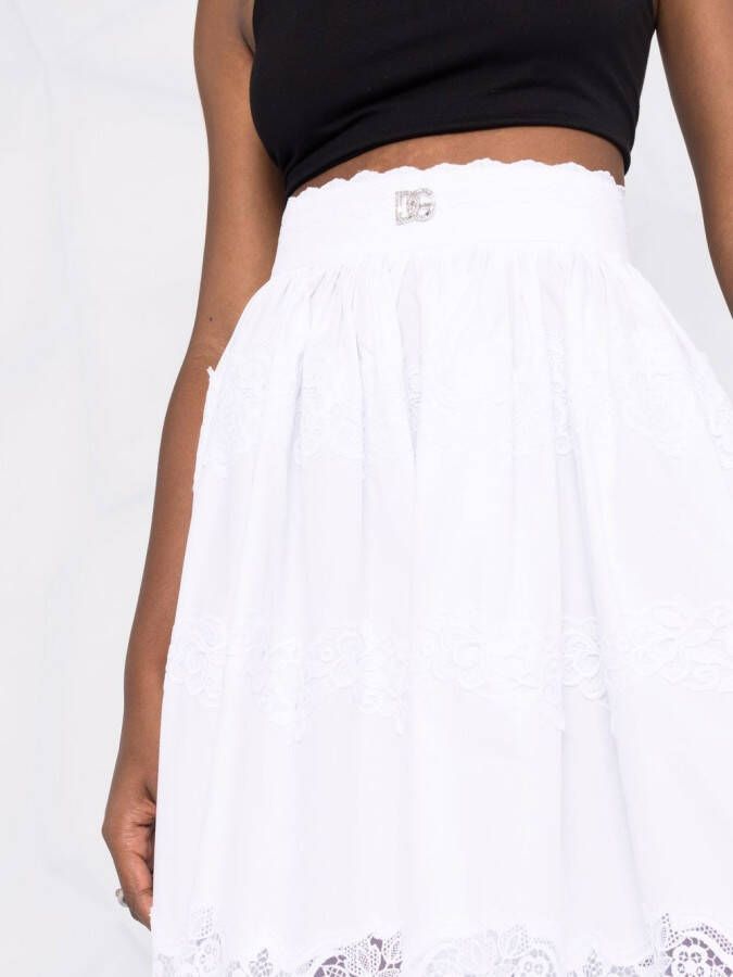 Dolce & Gabbana Flared midi-rok Wit