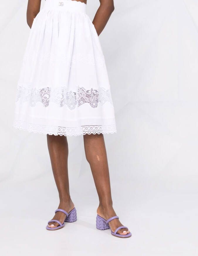 Dolce & Gabbana Flared midi-rok Wit