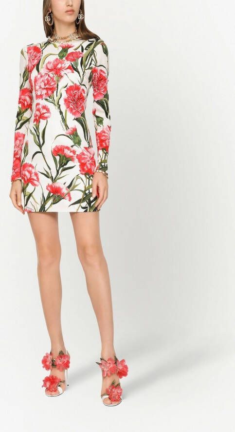 Dolce & Gabbana Mini-jurk met bloemenprint Wit