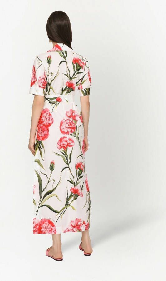 Dolce & Gabbana Blousejurk met bloemenprint Wit